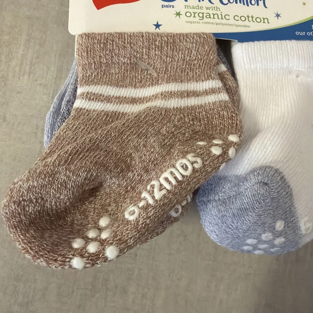 Hanes Multicolored 6 Pack Pure Comfort Ankle Socks Boys Size 6-12 Months